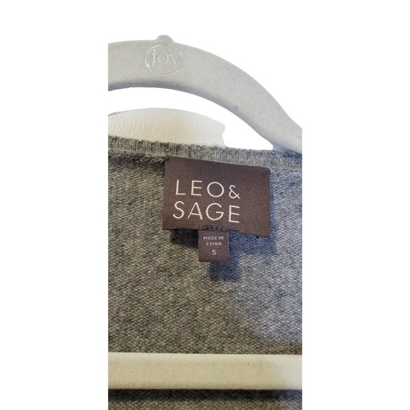 Leo & Sage Revolve S Heather Gray Cashmere V Neck Tunic Sweater Soft Cozy - Picture 5 of 5